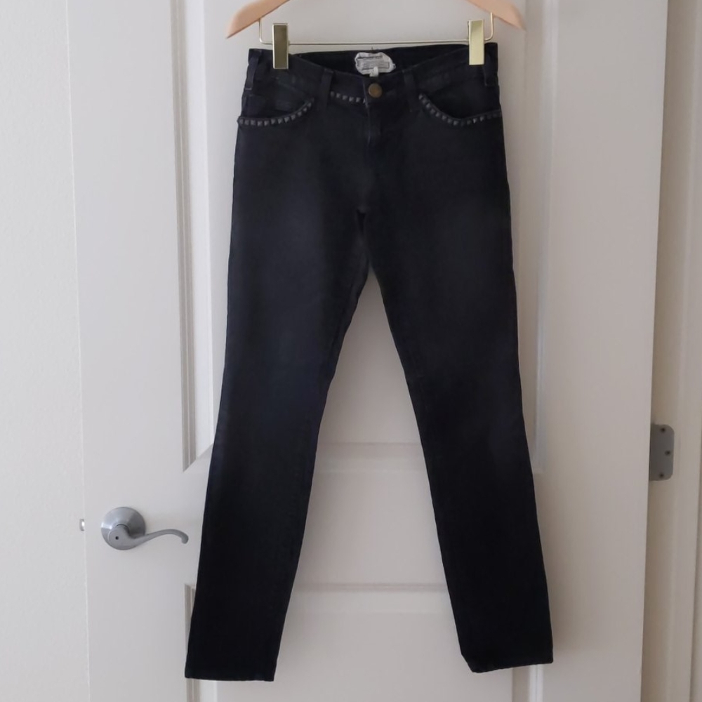 Current/Elliott black skinny jeans with studs